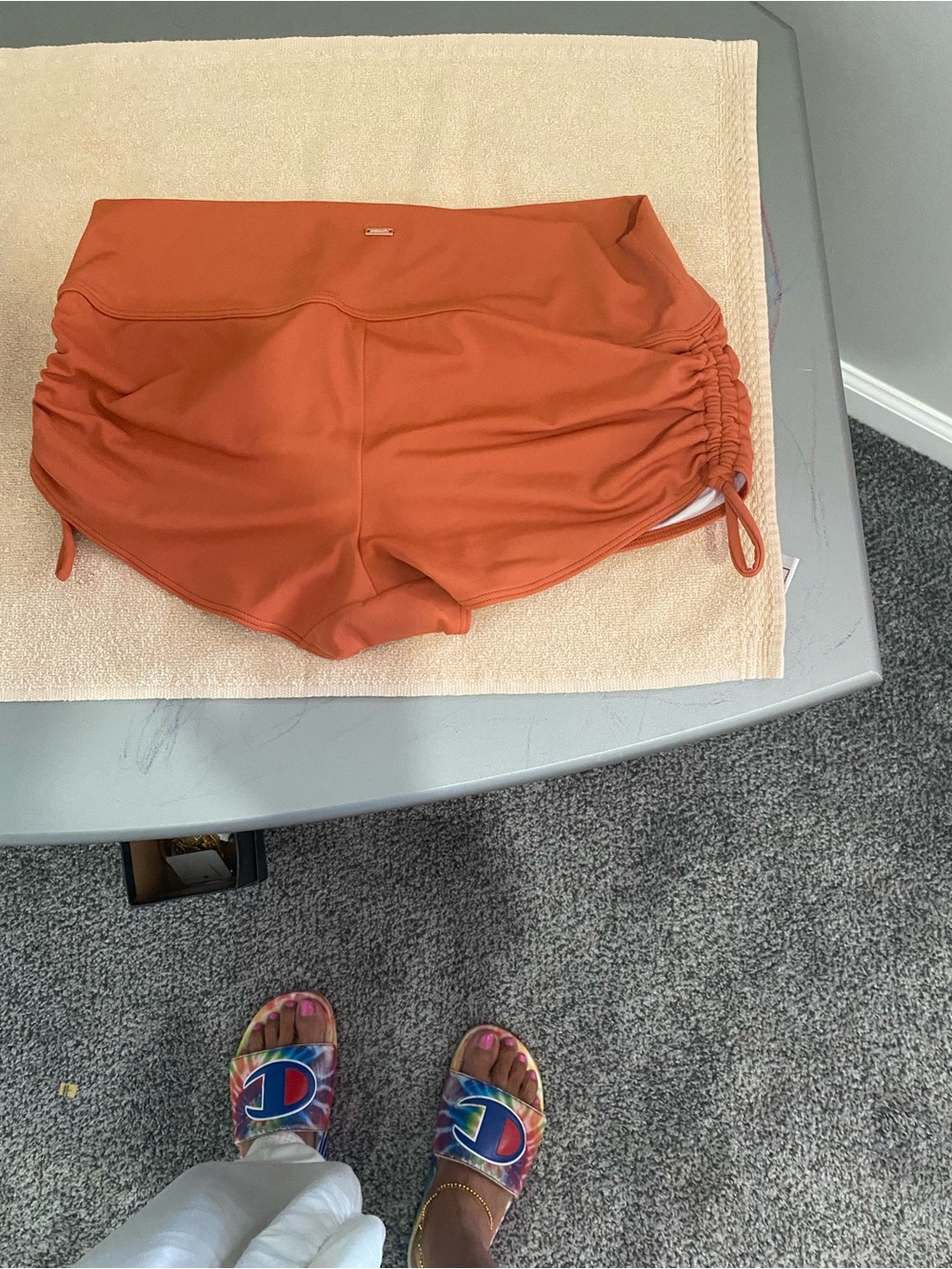 PINK Victoria's Secret Orange High-Rise Swim Bottoms